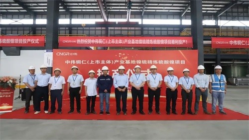 中偉銅仁產業(yè)基地舉行鎳锍精煉硫酸鎳項目投產儀式